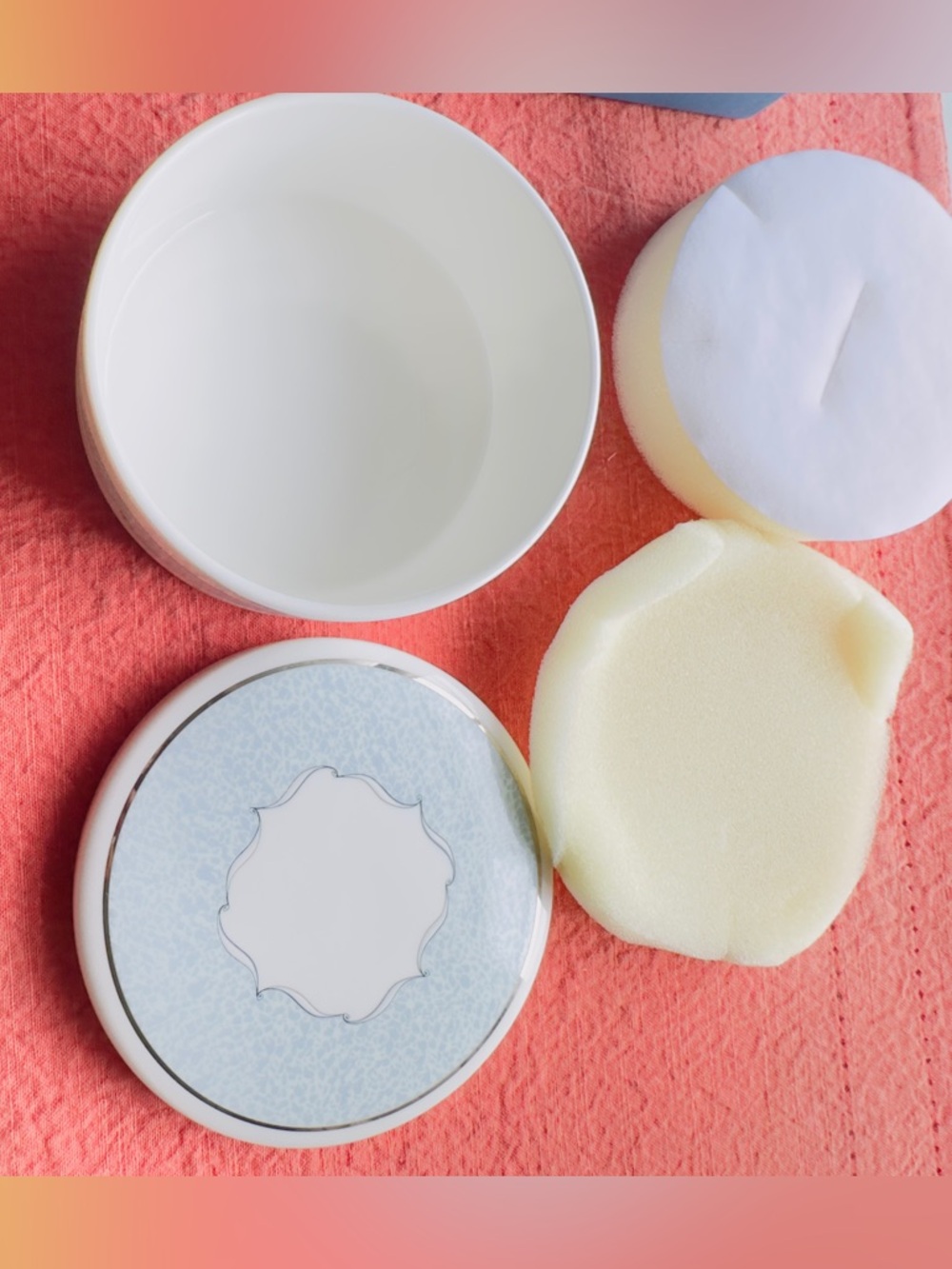 Wedgwood Pale Blue and White Round Compact Case or ring holder.
